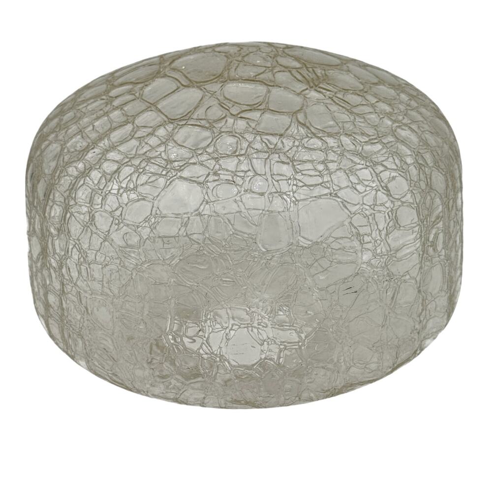Vintage Art Deco Crackle Glass Light Cover Clear Ceiling Hugger